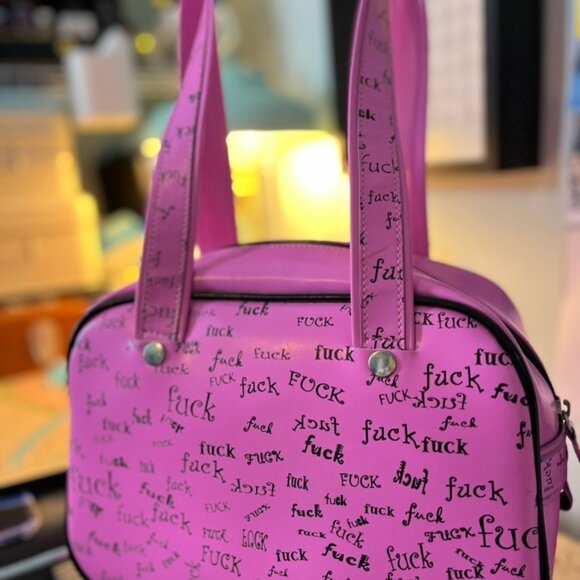 Vintage Addicted brand F*ck pink vinyl purse - Picture 3 of 8